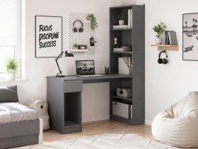 Стол письменный угловой «Лайт» 10.01 (темно-серый) в Искитиме - iskitim.mebel-nsk.ru | фото
