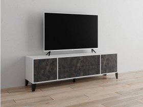 Тумба под ТВ Парус-10 (белый/мальта грей) в Искитиме - iskitim.mebel-nsk.ru | фото