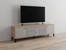 Тумба под ТВ Парус-10 (дуб крафт серый/серый) в Искитиме - iskitim.mebel-nsk.ru | фото
