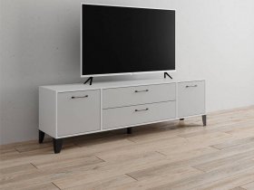 Тумба под ТВ Парус-13 (белый/серый камень) в Искитиме - iskitim.mebel-nsk.ru | фото