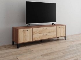Тумба под ТВ Парус-13 (ясень шимо темный/дуб сонома) в Искитиме - iskitim.mebel-nsk.ru | фото