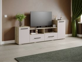 Тумба под ТВ Парус-2 (дуб крафт серый/кашемир) в Искитиме - iskitim.mebel-nsk.ru | фото