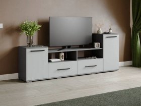Тумба под ТВ Парус-2 (графит серый/серый камень) в Искитиме - iskitim.mebel-nsk.ru | фото