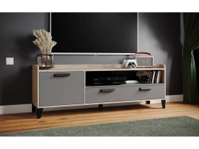 Тумба под ТВ Парус-8 (дуб крафт серый/графит серый) в Искитиме - iskitim.mebel-nsk.ru | фото