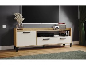 Тумба под ТВ Парус-8 (дуб крафт золотой/кашемир) в Искитиме - iskitim.mebel-nsk.ru | фото