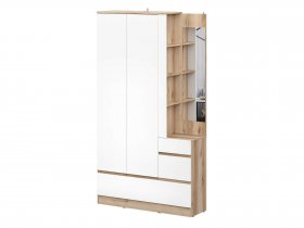 Вешалка с зеркалом Брауни (дуб делано/белый) в Искитиме - iskitim.mebel-nsk.ru | фото